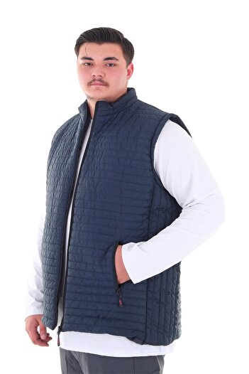 marufshop Stand-Up Collar Seasonal Quilted Vest Suitable for Men's Plus Size between 120 Kilos-158 Kilos