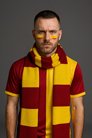 Sebir Moda Fan-Themed Knitwear Scarf