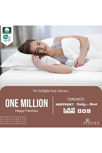 Xess Pure Combed Cotton King Fitted Sheet 180x200 cm White, 400 Thread Count Cool Luxury Soft 100%