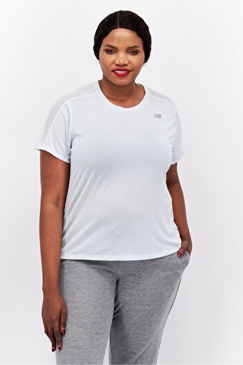 New Balance Women Sportswear Fit Running Short Sleeve Shirt, Turquoise