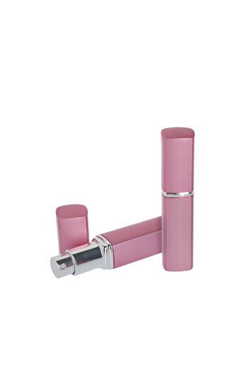 DROPY Cosmetic container glass with spray type 5 ml Square, pink
