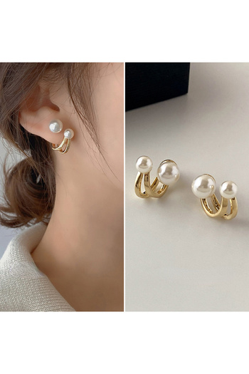 Choice 01 2024 New Retro Light Luxury Pearl Stud Earrings Korean Simple Jewelry Christmas Party Girl's Temp