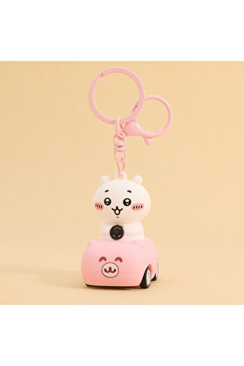Miniso 6 cm Chiikawa Cartoon Chiikawa Doll Key Chain Pullback Car Animation Peripheral Keychains Bag Charms