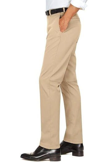 OEM Men's casual pants, breathable, elastic waist, cream 30