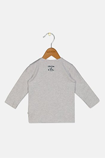 Feetje Toddlers Boy Long Sleeve Graphic T Shirt, Light Grey