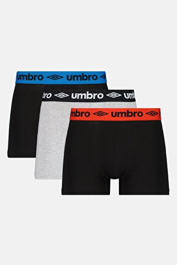 UMBRO Men 3Pcs Brand Logo Boxer Briefs, Multicolor