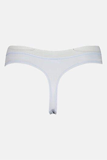 Karl Lagerfeld Women Pull On Brand Logo Thong, Artic Ice
