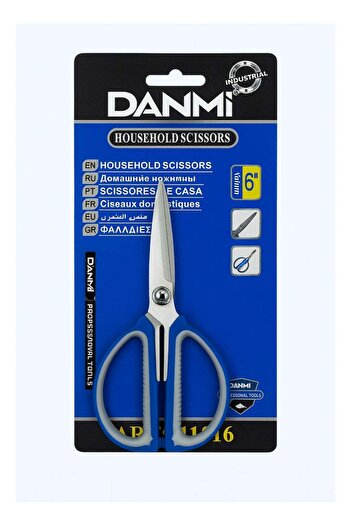 DANMI Home Scissors 6 inches (160 mm) – Stainless Steel Blade with Comfortable Non-Slip Handles (A