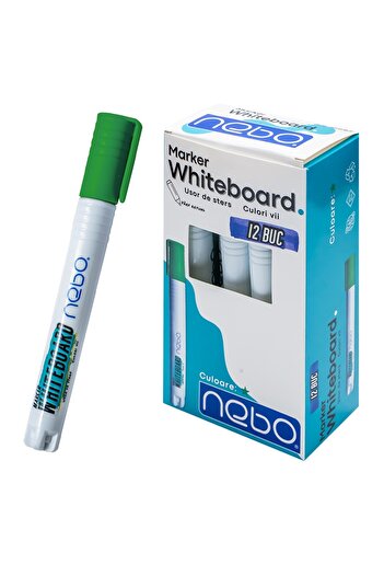 NEBO Whiteboard marker, Green, 12 pcs/set -