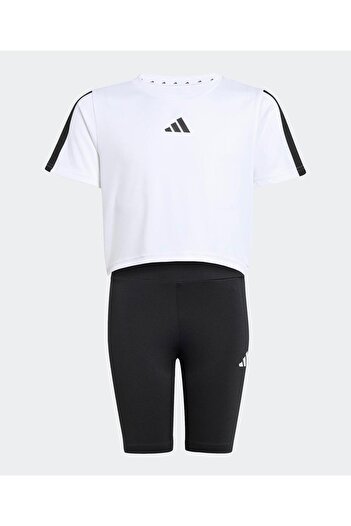 adidas TRAIN ESSENTIALS 3-STIPES T-SHIRT SET-White/Black
