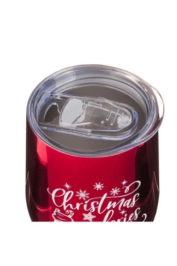 OEM Christmas Thermos Cup, size 8 x 12 cm, capacity 330 ml, Red