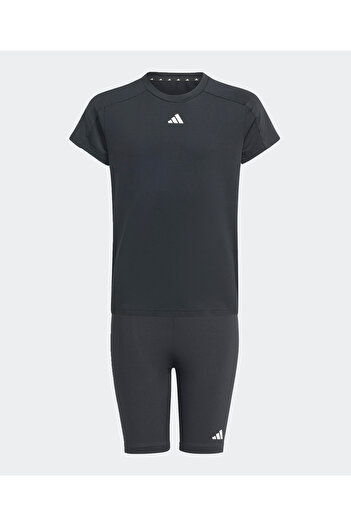 adidas Junior Train Essentials T-Shirts And Shorts Set - Black