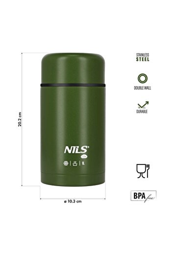 Other NC3802 LUNCH THERMOS 1000ML GREEN NILS CAMP
