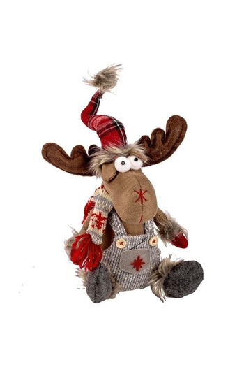 OEM Christmas decorative figurine, size 20 cm, Reindeer with overalls