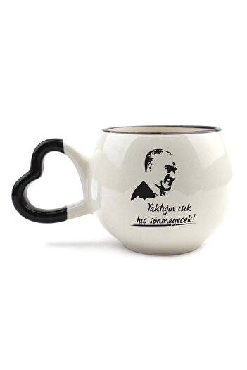 PALTO TASARIM The Light You Light Will Never Go Out! Handmade Cream Shiny Amour Mug - Handcrafted Gift Mug Cup m