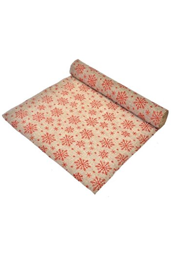 OEM Christmas decorative fabric, size 5 m x 48 cm, Snowflakes