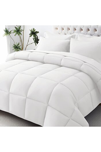 the home mart Home Mart Down Alternative 7pcs Comforter Set White – Ultra Soft Microfiber Duvet with 250GSM Fill