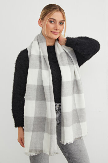 Fulla Moda Plaid Patterned Shawl