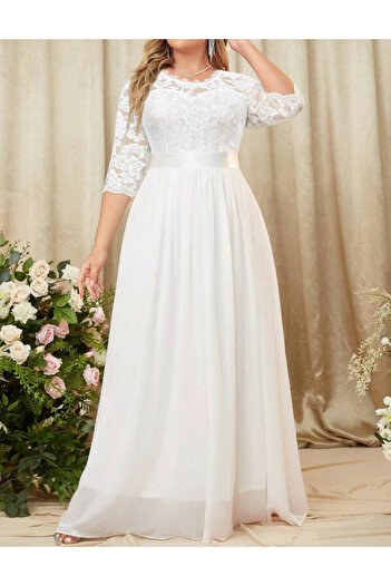 Sheya Curve+ Occasion and Bridal Dress, White