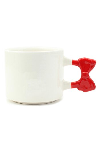 PALTO TASARIM Best Teacher Handmade Cream Shiny Ribbon Handle Mug - Handcrafted Gift Mug Cup