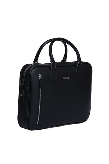 Fossil Unisex Vegan Leather 15.6 Inch Vertical Zippered Briefcase with Laptop Compartment