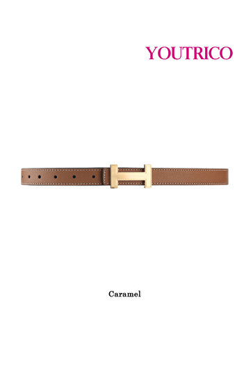 Youtrico Women's H-Buckle Leather Belt - Genuine Leather Waistband