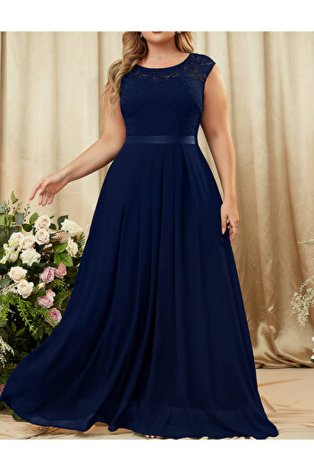 Sheya Rochie maxi Curve+, bleumarin