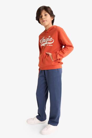 DeFacto Boy's 2-Piece Set Hooded Printed Sweatshirt Sweatpants G3662A825Au