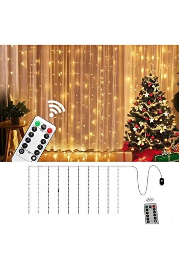 Other LED LIGHT CURTAIN GARLAND WARM WHITE WIRES HANGING LIGHTS 3x3m