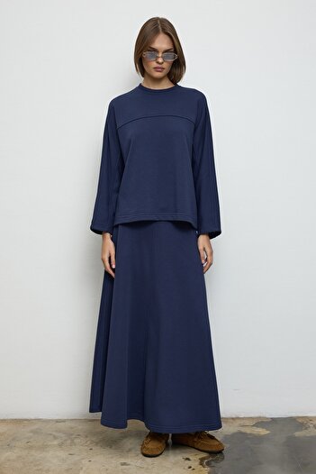 QANU Jasmin Skirt Suit Navy Blue