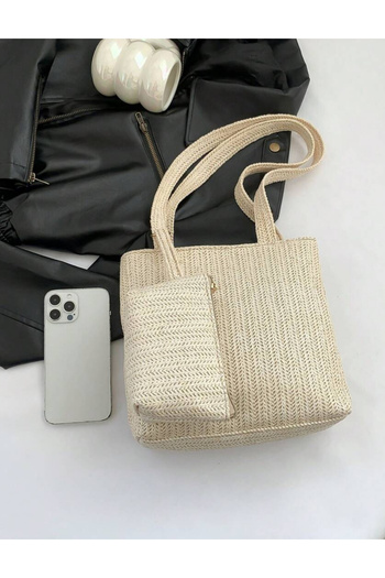 Sheya Sheya bag and purse set, cream