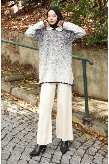 sefamerve Knitwear Tunic Trousers Double Suit 1123-07 Black