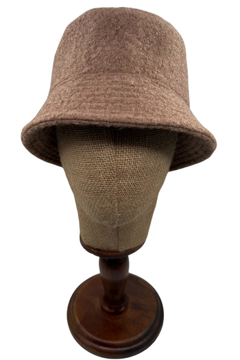 Sofist İstanbul Mink Bouclé Soft-Textured Thick Bucket Hat Mink Bouclé Wool Soft Textured Thick Winter Hat