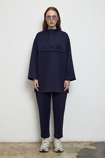QANU Silva Trouser Suit Navy Blue