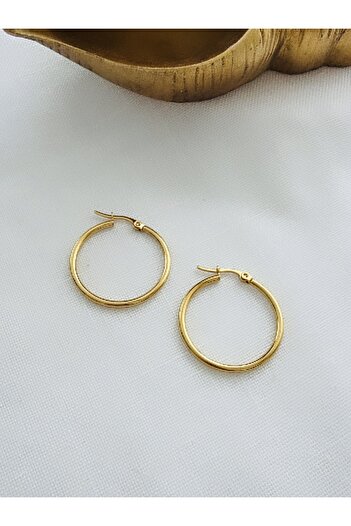 VNS Accessories Steel Basic Hoop Earring (3 cm)