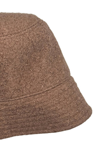 Sofist İstanbul Mink Bouclé Soft-Textured Thick Bucket Hat Mink Bouclé Wool Soft Textured Thick Winter Hat