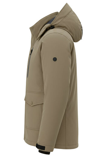 SİVAİST Men's Brown Outdoor Waterproof Hooded Winter Coat – Wind and Rain Resistant