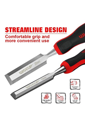WISEUP Wood chisel set.