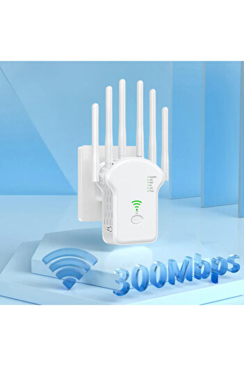 Taggo 300Mbps Dual-Band WiFi Extender with 6 Antennas - Universal Router & Signal Booster
