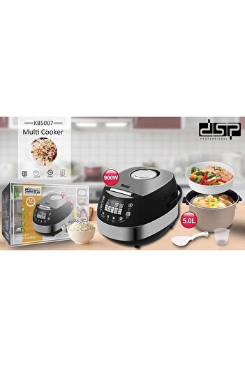 Generic DSP Multi Cooker 900W 5Litre Black & Silver Model KB5007-1 Year Full Warranty