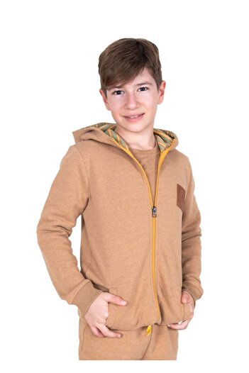 Ozmoz By Mukadder Özden Reborn Boys' Hooded Hoodie Jacket Terosso (Dark Cream)