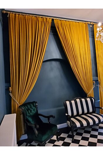 perdra Velvet curtains, 320 GSM, with modern texture with included drapery