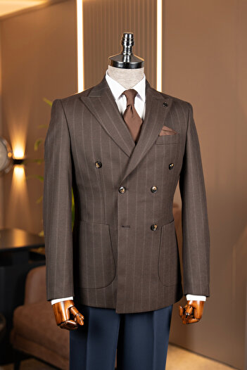 Terziayhan Striped Double Breasted Jacket