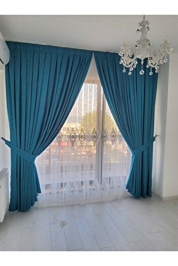 perdra Velvet curtains, 320 GSM, with modern texture with included drapery