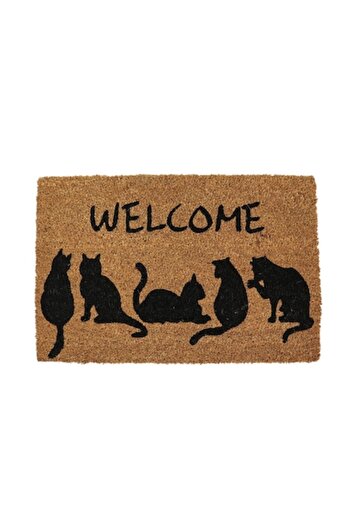 OEM Print Coir RT86 indoor/outdoor entrance mat, made of coconut fiber, brown, rectangular