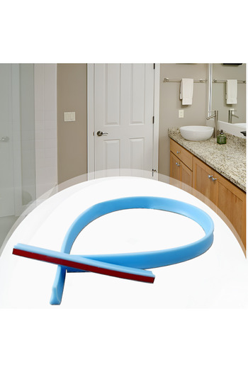 esimplu Self-adhesive, flexible shower threshold for shower cabin, mold resistant, blue, 2 m