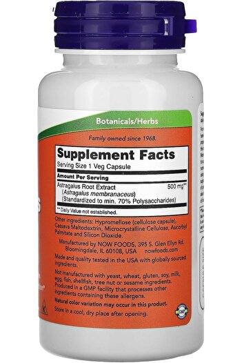 Now Foods, Astragalus Extract, 500 mg, 90 Veggie Caps