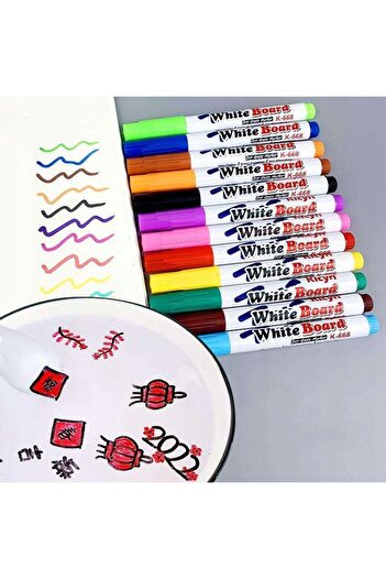 Other SET OF 12 DRY-ERASE BOARD MARKER PENS, MAGIC ON WATER