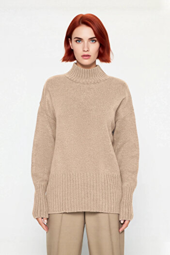 PayBuy Pulover de tricotat gri uni pentru femei, cu decolteu înalt, cu mâneci raglan, cu croială oversize, alegere ideală pentru purtarea zilnică de iarnă