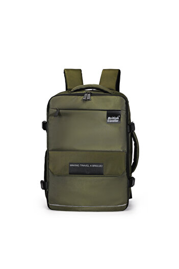British Traveller BACK PACK ATHLETIC | Oxford Fabric Laptop Backpack- Dark Green